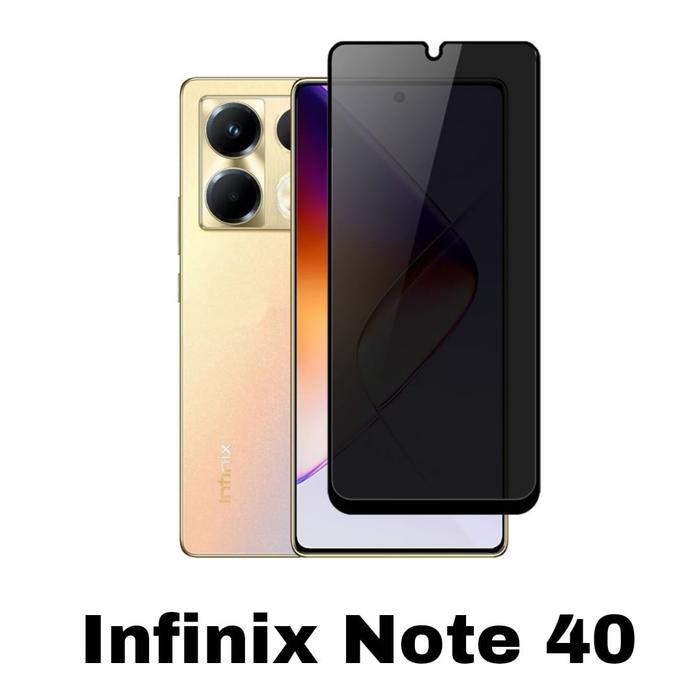 Tempered Glass Anti Spy Infinix Note 40 Anti Gores Kaca Pelindung