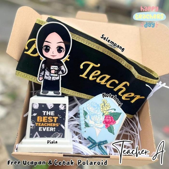 READY LNGSUNG KIRIM Hamperes Kado Hari Guru Terbaik Hampers Best Teacher Day Gift Set Custom Piala T