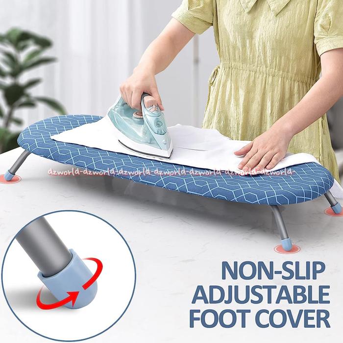 Stora Folding Ironing Board Papan Setrika Lipat Mini Anti Slip Warna Biru Meja Strika Kecil Simpel B