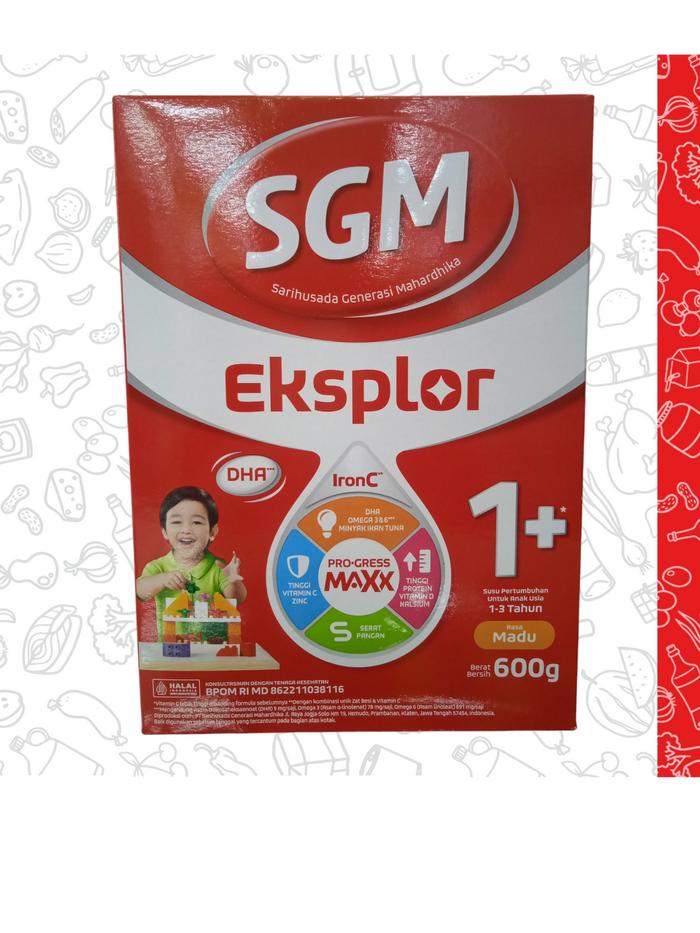 SGM Eksplor 1+ Susu Pertumbuhan Anak 1-3 Tahun 600g Vanila/Madu