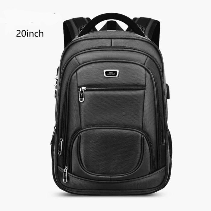 Polo Glad Tas Ransel Jumbo Pria 20 Inch Kunci Kombinasi Tas import Ransel Kerja Usb Port + Raincover