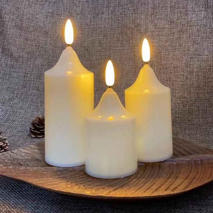 Lilin Lampu LED Smokeless Warm White Besar Lilin Led Elektrik Dekorasi Pesta