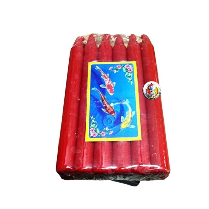 ( 12 BATANG) LILIN MERAH ISI 12 BATANG JUMBO/ LILIN SEMBAHYANG