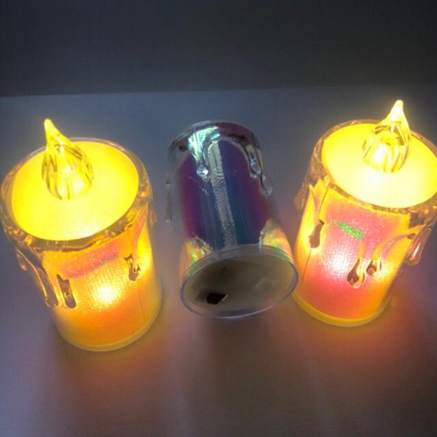 Lampu Lilin Estetik / Lampu LED Bentuk Lilin Bahan Akrilik Kristal / Lampu Dekorasi Kamar / Lampu Li