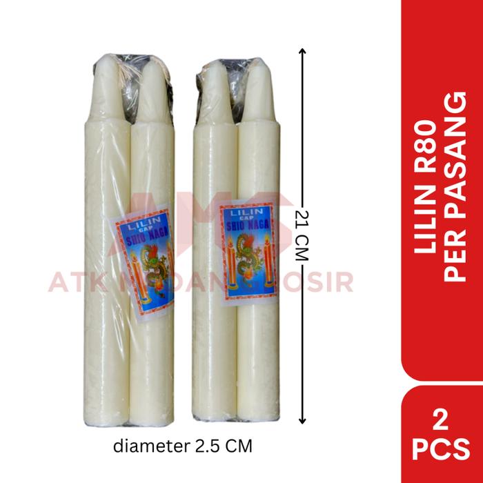LILIN ALTAR R80 BESAR PANJANG 21 CM HARGA PER PASANG 2PCS