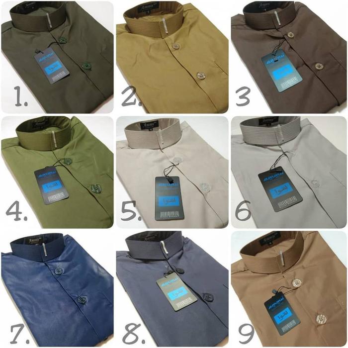 Terbaru Laris!, Baju Koko Dewasa Model Terbaru Lengan Panjang Katun Baju Koko Oemar Haibah Ammu Koko