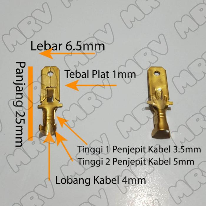 100 pcs Skun Gepeng Cowok / Skun Kabel / Terminal Gepeng Cowok