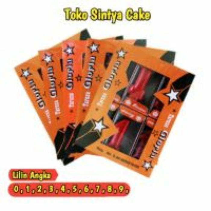 Lilin Angka Ulang Tahun 1 box Isi 12 pcs / Lilin Angka warna Merah / Lilin Ultah
