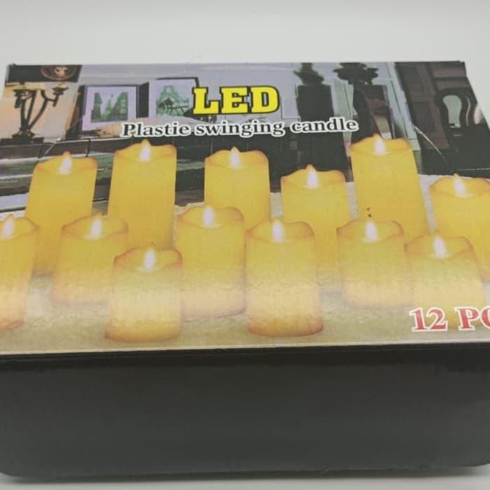 Lilin LED Sumbu Goyang Efek Meleleh Lampu Ulang Tahun Elektrik 9.5Cm Dekorasi Party Pesta