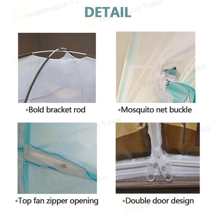 Dikirim Dari Jakartakelambu/kelambu anti nyamuk 200x200 tebal jumbo/kelambu tidur dewasa/kelambu ant