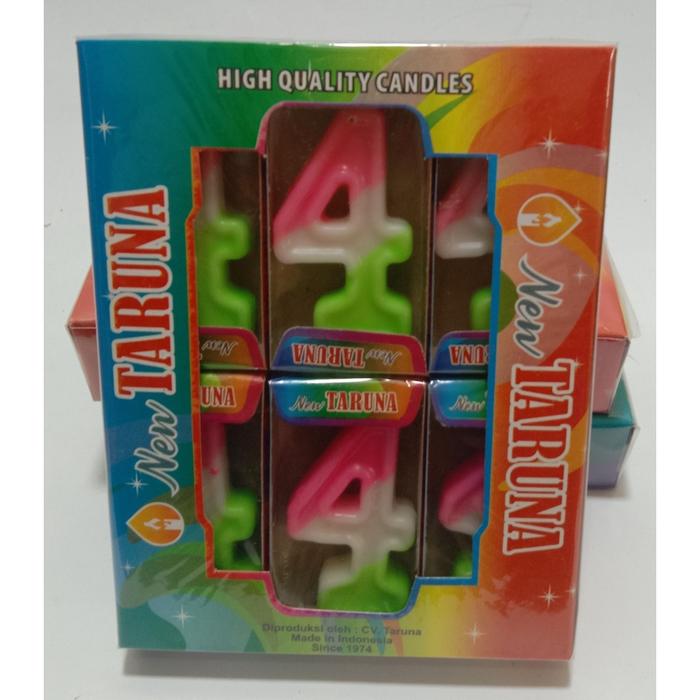 Lilin Angka Taruna ISI 12 Lilin ulang tahun/Lilin ulang tahun angka merah/Lilin angka merah putih/li