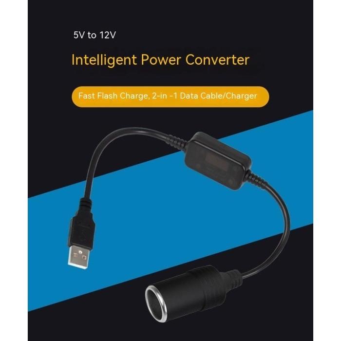 Soket Converter USB Pemantik Rokok 5V ke 12V Mobil Lighter Plug Female Api Power