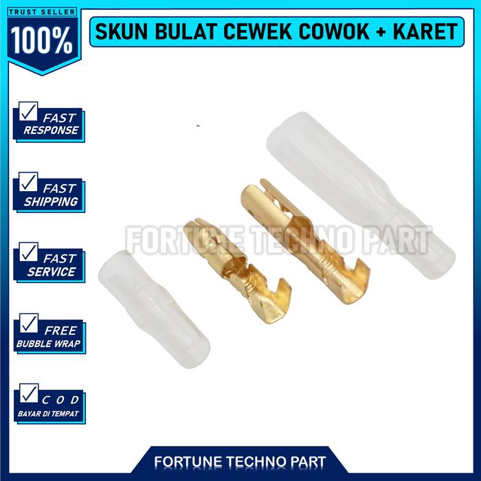 GRATIS ONGKIR  -PAKET 10 PCS Skun Bulat Male Female Pasangan + Karet Kondom / Skun Kabel Motor / Sek