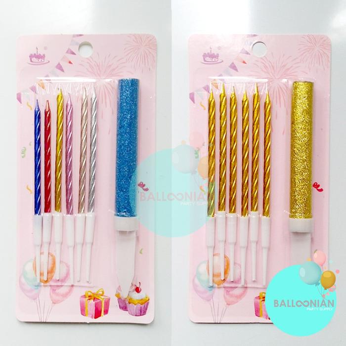 lilin Air Mancur & Chrome Swirl/Candle Fireworks/Lilin Ulang Tahun Kembang Api