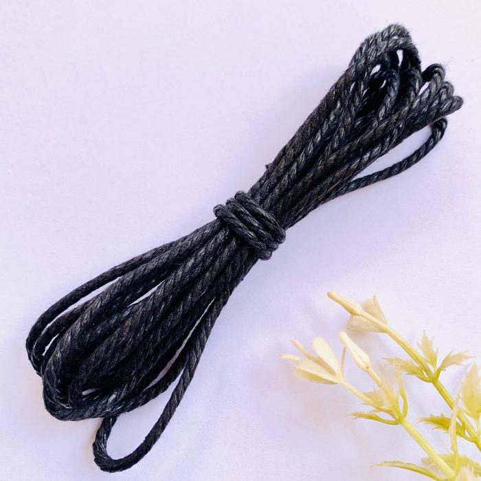 (3 Meter) Tali Sumbu Lilin / Tali Gelang / Tali Kalung / Tali Sepatu Lilin Bahan DIY Handmade 2MM -