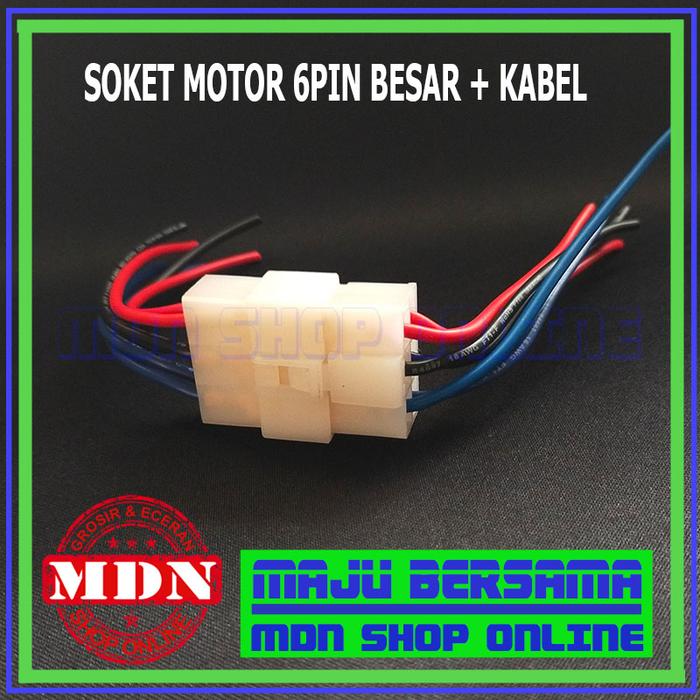 Soket motor 6 pin besar & kabel