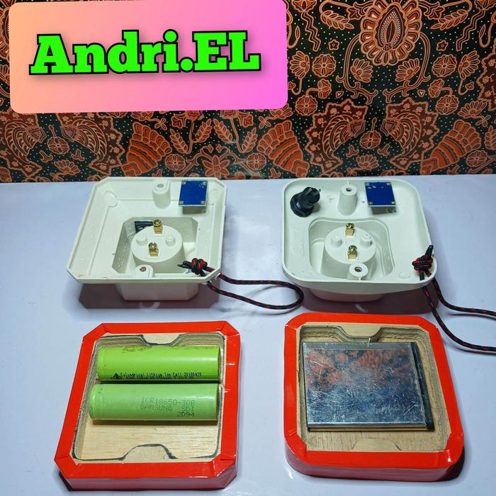 fitting + tutup disertai saklar untuk merakit joule thief