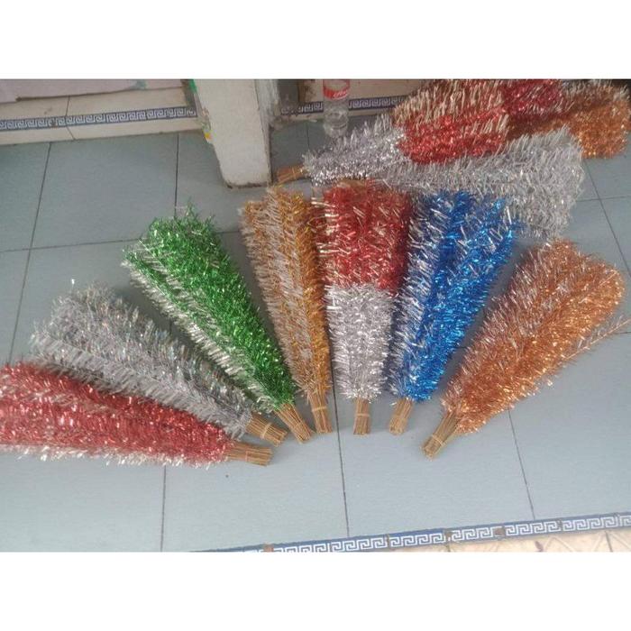 (100 BATANG ) RAMBUT ONDEL-ONDEL KEMBANG KELAPA PLASTIK HOLOGRAM 50.CM