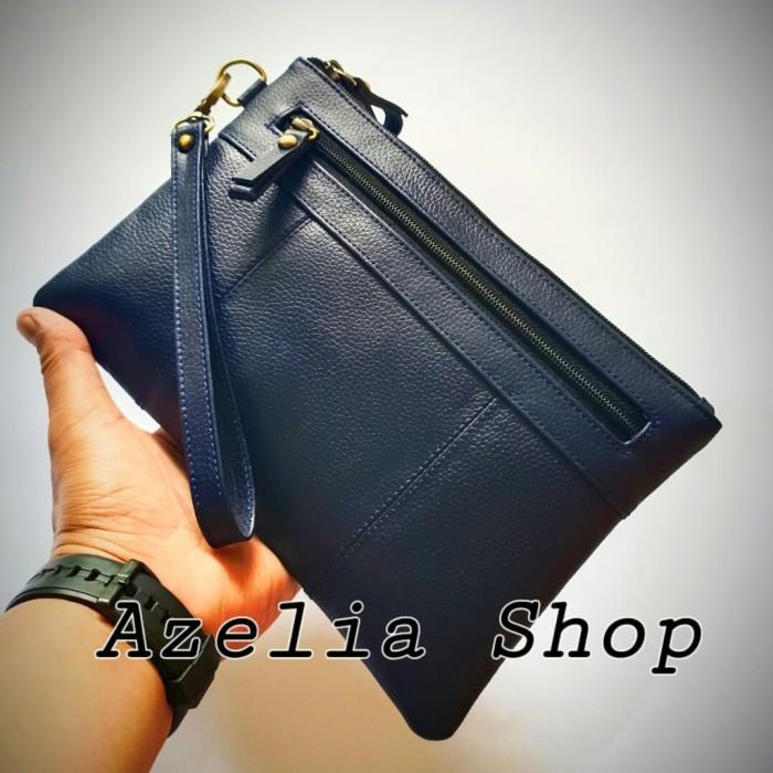 Sale Original-Hand bag kulit asli pria-wanita-clutch-tas tangan premium - Biru
