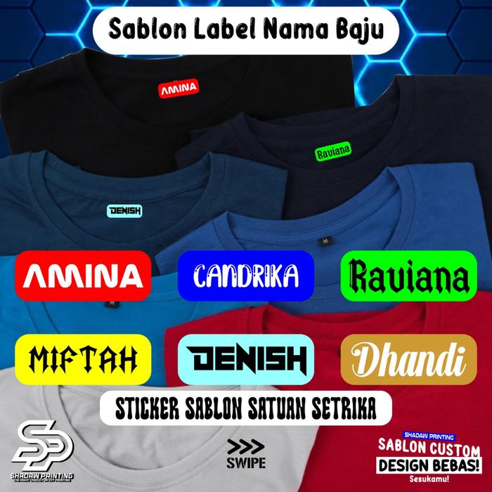 Stiker sablon setrika Kain Sablon Label Nama Baju ISI 50 PCS Anak Sekolah Pesantren Asrama Name Tag
