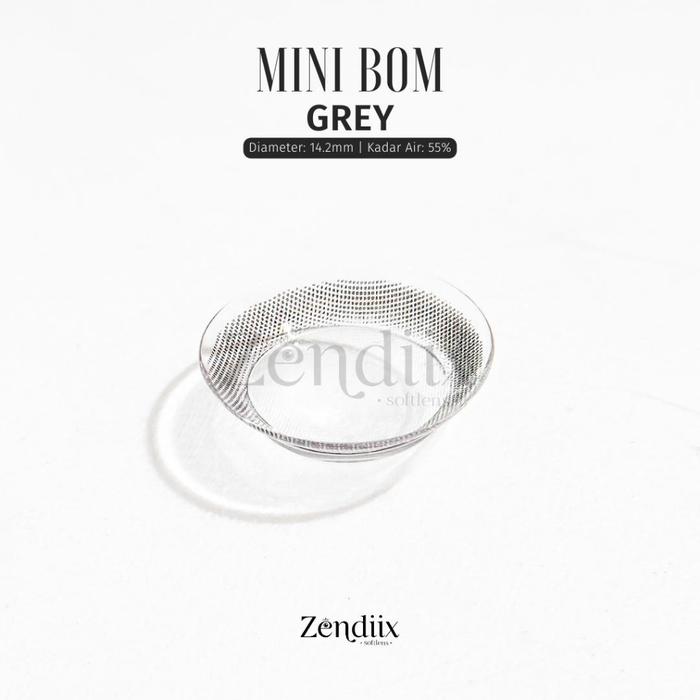 Softlens MINI BOM warna GREY 14.2mm Normal Beda Minus