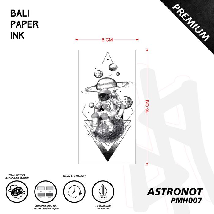 PMH007 Astronot Tato Temporer Premium Bali Paper Ink