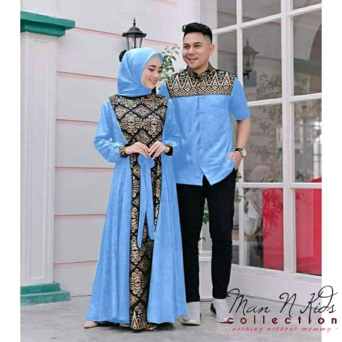 TERBARU 2025 - MUSLIM COUPLE BATIK 2IN1 RIZHAN SIZE M-XXL - JAR23 - PAKAIAN LEBARAN COUPLE - BAJU PA
