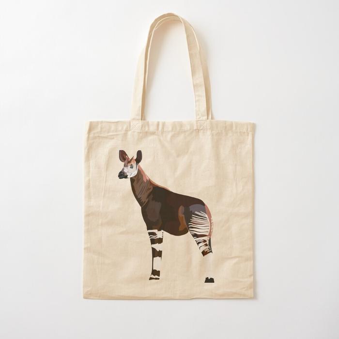 O is for Okapi Tote Bag custom canvas bag tote bag Womens shopper Canvas Canvas Tote