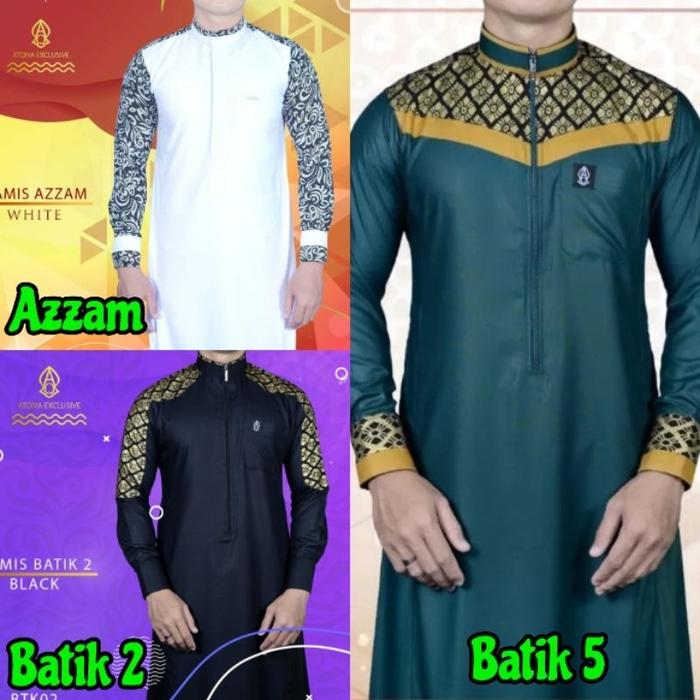 NEW Terlaris !!! GAMIS BATIK 2 , 5 , Azzam ATQIYA Exclusive untuk PRIA DEWASA / Jubah laki-laki leng