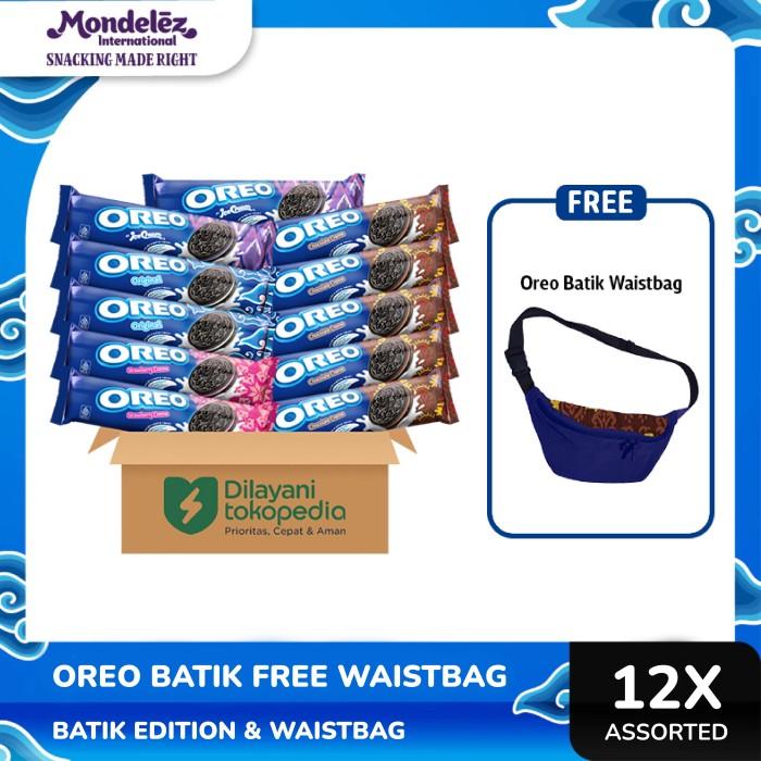 Terbaru Laris!, Paket Snack Oreo Biskuit Batik - Free Waist Bag