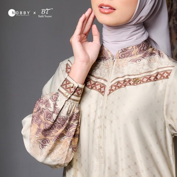 Best Promo!, Batik Trusmi X Nobby - Dress Gamis Wanita Terbaru Busui Wudhu Friendly Bahan Ayesha Sil