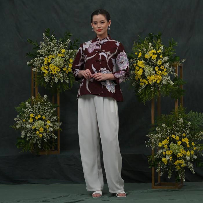 New Item!, Nona Rara - Vivi Cirebon T3309, Baju Kerja Blouse Batik Wanita Modern