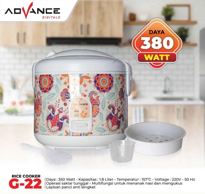 Advance G-22 Rice Cooker 1.8 Liter - Penanak Nasi dengan Panci Anti Lengket