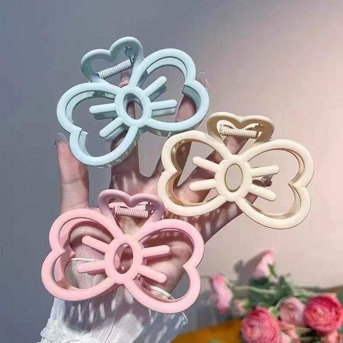 Hollow Bow Hair Claw Acrylic Simple Cute Hairpin Crab Women Girls