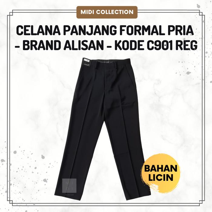Celana Panjang Formal/Kantor Pria Alisan C901 Bahan Licin-Reguler Fit Terbaru