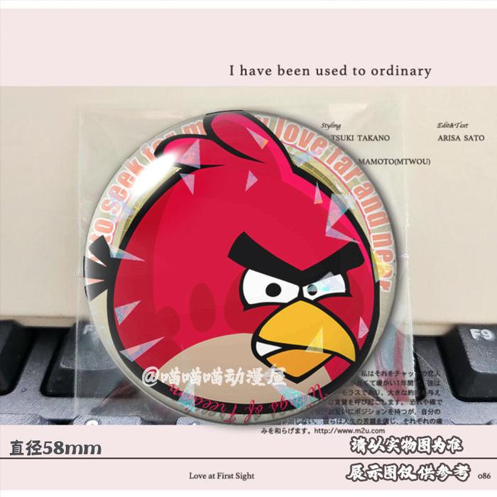 Angry Birds anime cartoon badge 58mm tinplate laser brooch personality pendant for friends holiday g