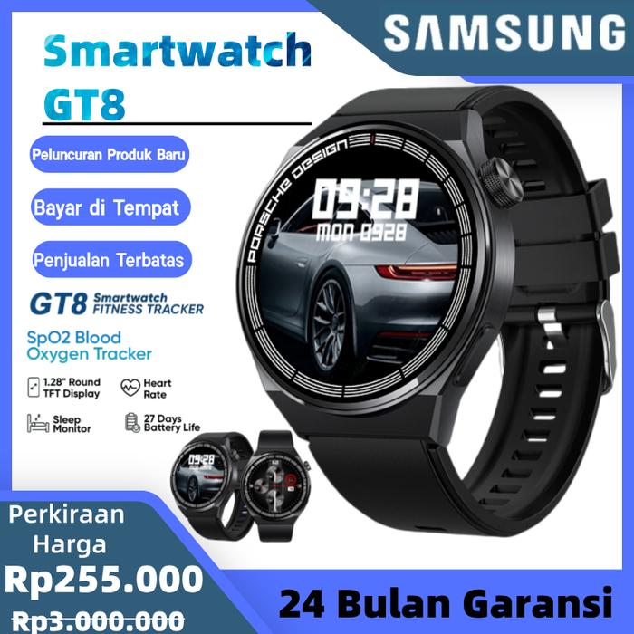 Jam Tangan Pintar SAMSUNG GT8 | Jam Tangan Pintar Baru | Tahan Air IP68 | Layar IPS Lengkung 1,5 inc