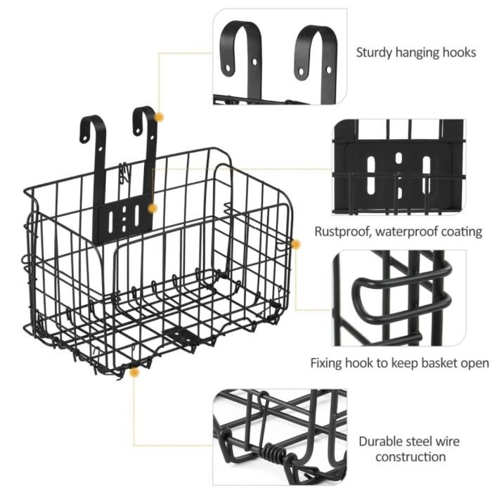 Keranjang Sepeda Bagasi Depan Bisa Lipat Bike Front Basket Rack
