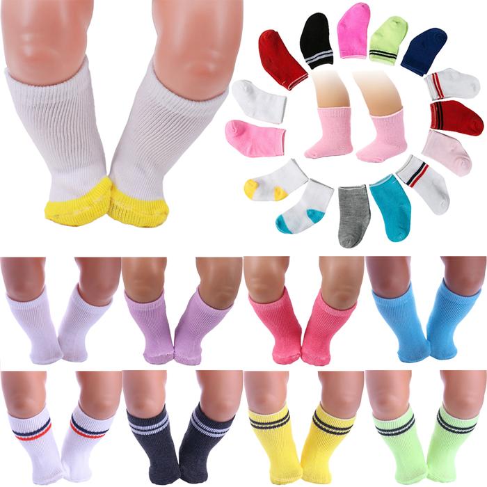 15 Colors Doll Socks For 18 Inch Girl Doll & New Born Baby 43 cm & 35-42 cm Nenuco,Our Generation,Do