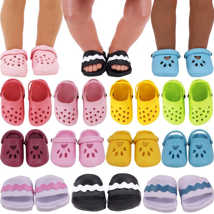 Doll Shoes Summer Cave Shoes for 43cm Reborn Baby&18inch Girl American Doll Clothes Accessories,Our 