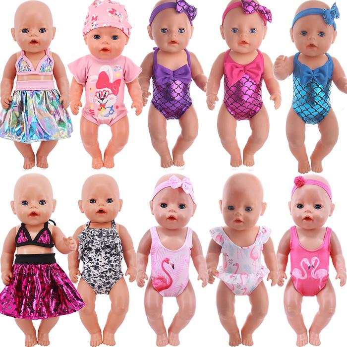 Doll Clothes Flamingo Unicorn Swimsuit For 43Cm New Baby Born&18Inch American Doll Girl,Generation B