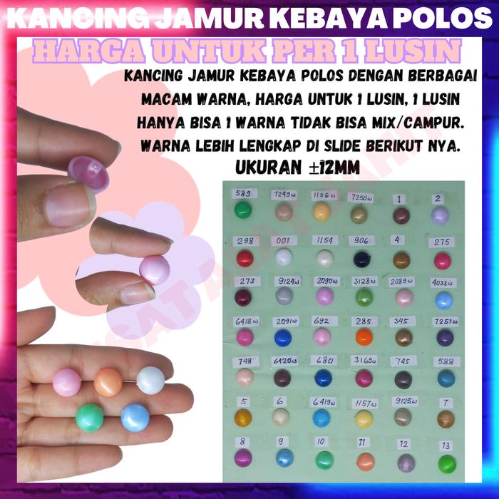 Produk Kancing jamur kabaya timbul polos atasan blouse kemeja warna Barang Berkwalitas