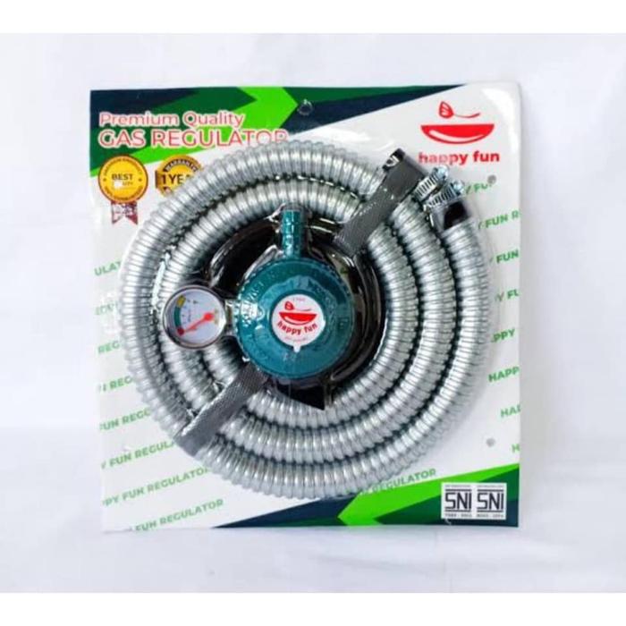 Regulator Kompor Gas LPG dan Selang Merk Happy Fun