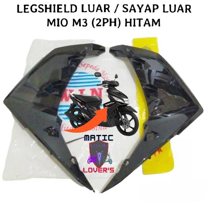 Sayap tebeng body depan samping yamaha mio m3 mio z mio125 2ph set kanan kiri warna hitam merek win.