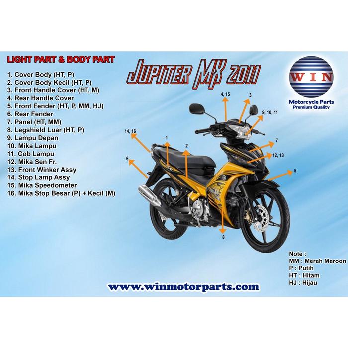Sayap Depan Besar Jupiter MX 135 2011 2012 2013 2014 | legshield luar WIN | tebeng ebek legsil sampi