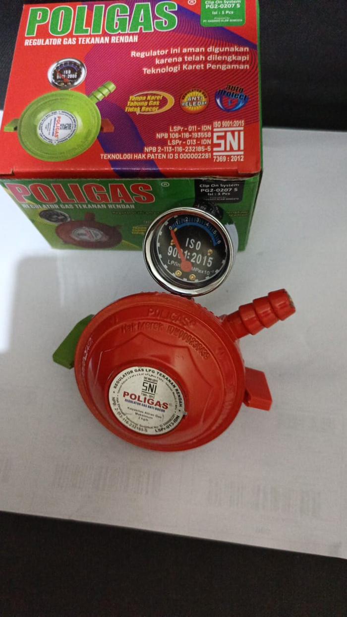 regulator kompor konci ganda poligas - regualator gas konci 2 - regulator aman - berkualitas regulat