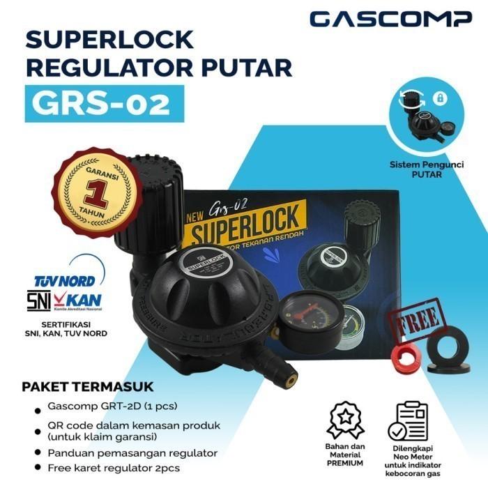 Regulator Gas Lpg Regulator Superlock Gascomp Grs 01 Grs 02 Grt2d Grs-01  Murah