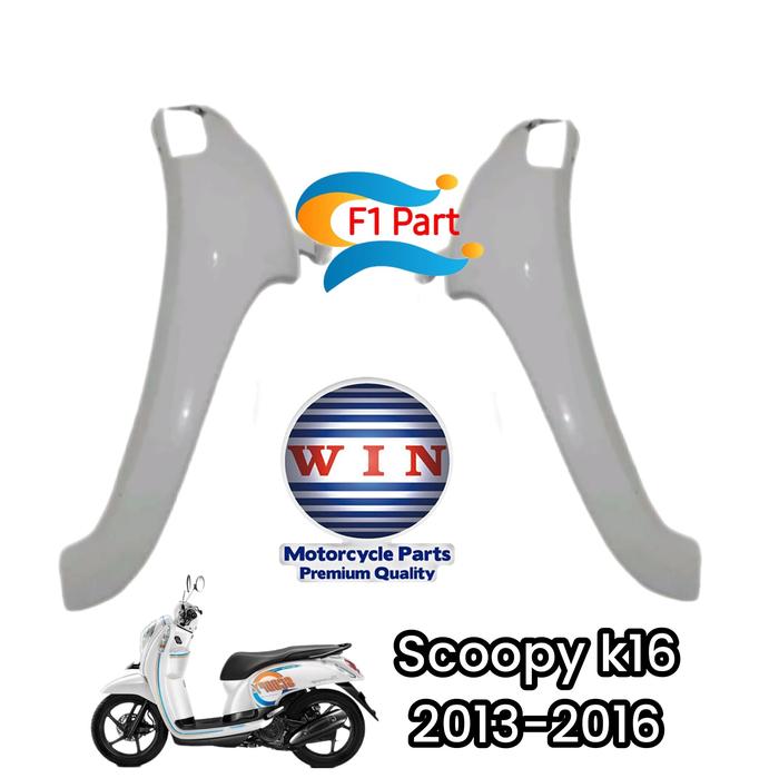 Sayap kap tebeng Samping cover body depan scoopy fi esp non esp 2013-2016 putih mengkilap glossy