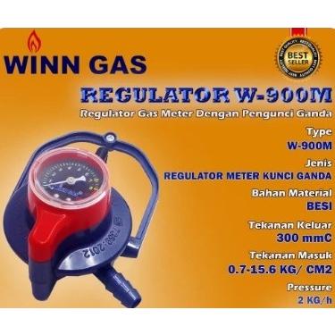 Winn Gas Regulator W900M Pengunci Ganda Tekanan Rendah untuk Kompor Gas LPG