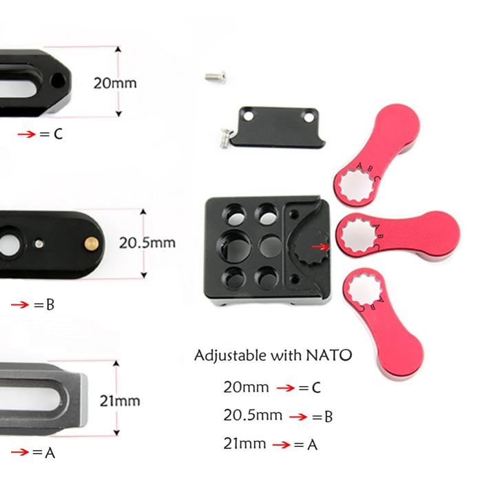 Niceyrig Nato Clamp With Nato Rail 1/4" 3/8" Screw Holes Quick
